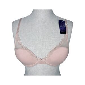 NWT Pepper Laidback Lace Bra sz 34AA * Sienna Rose Pink Underwire Mesh Overlay